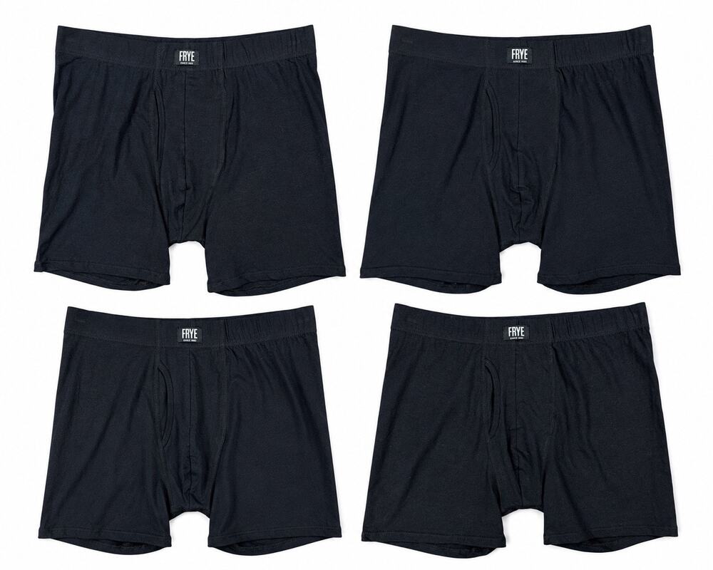 Frye 4.5 Inch Organic Cotton Boxer Briefs 4 Pack Black NWT — Size Medium